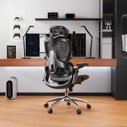 Cadeira De Escritório Ergonômico Ajuste Lombar Alto De Volta