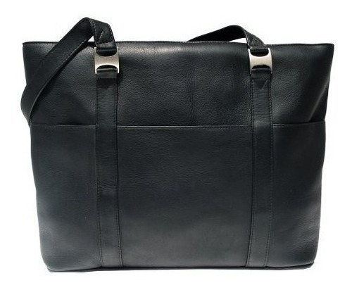 Piel Leather Computer Tote Bag Black One