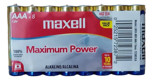 Bateria Maxell Alcalina Lr03 8pk Aaa