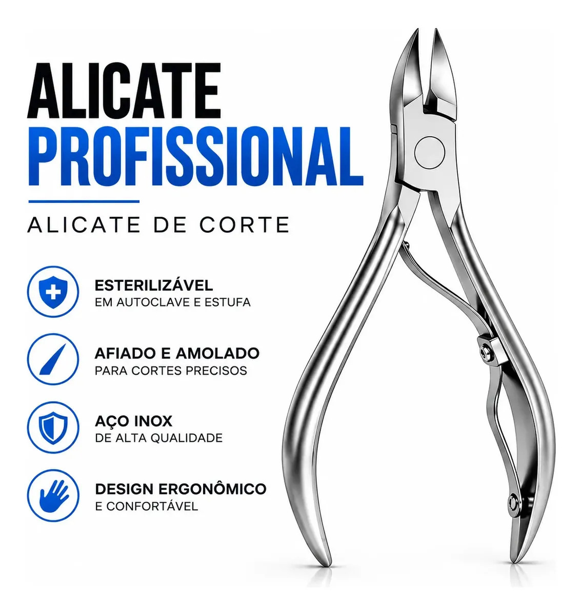 Alicate de Corte Unha Curvo Profissional Unhas Manicure Pedicure