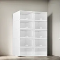 Comprar Pack Set Kit X10 Cajas Organizadoras Zapatos Zapateras Apila