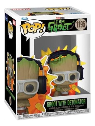 Funko Pop! Marvel: Eu Sou Groot, Groot Com Detonator