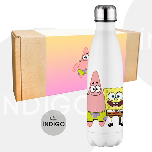 Termo Bob Esponja Botella Personalizado Artesanal