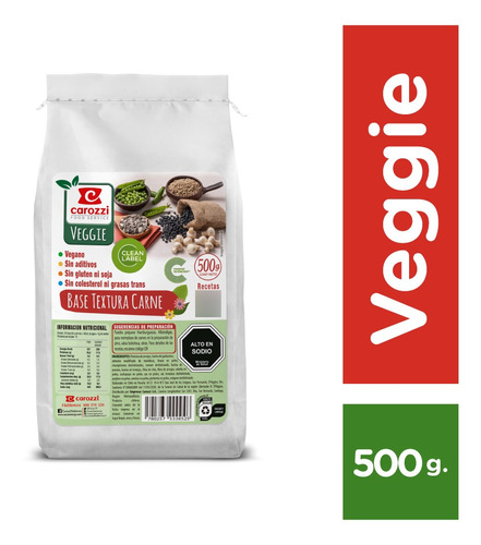 Base Vegana Textura Carne Carozzi Fs 500gr