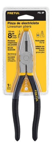 Pinza Para Electricista 8' Mango De Vinil, Pretul