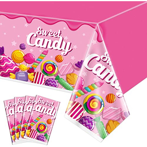 Pack De 4 Manteles Candy Land Diseño De Paleta 86x51cm