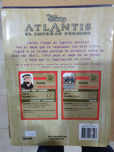 Libro:disney- Atlantis-el Imperio Perdido-con Afiche