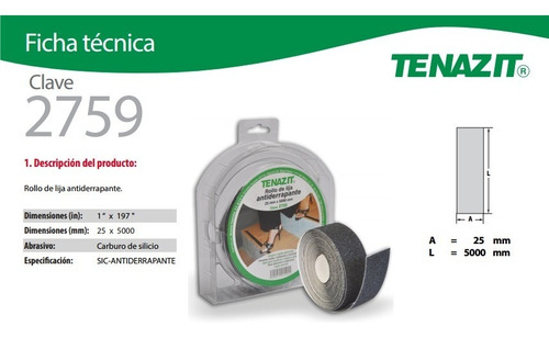 Rollo Cinta Antiderrapante 25 X 5000 Mm Austromex Aus-2759