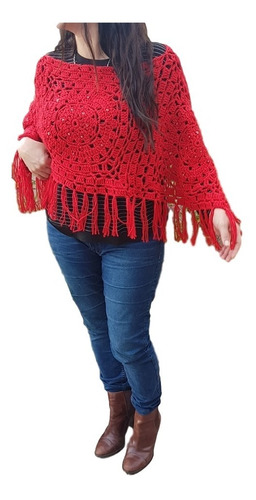 Poncho Crochet Bordado