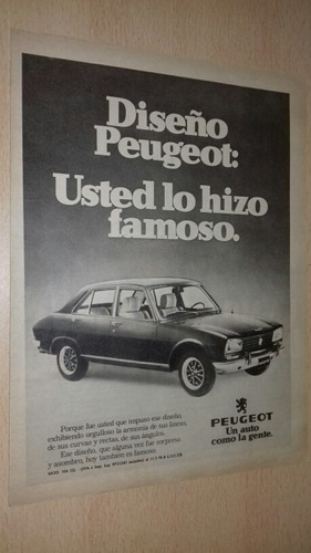 P457 Clipping Antigua Publicidad Peugeot 504 Año 1978