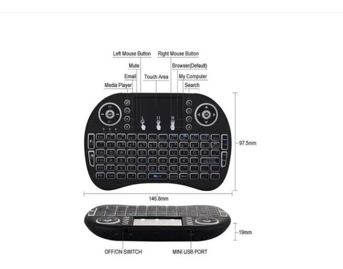 Mini Teclado Inalámbrico Con Iluminación Led Mouse Touchpad