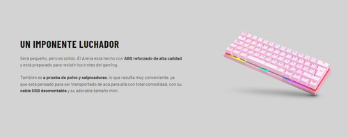 Teclado Mecanico Gamer 60% T-dagger Arena Rosado Rgb Brown