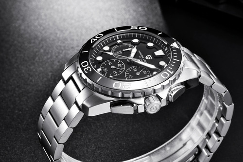 Relógio Pulseira De Aço Cronógrafo Pagani Design Pd- 2773