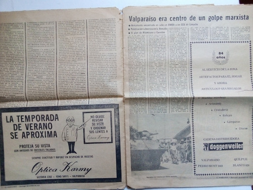 Diario El Mercurio De Valparaiso- Especial- 7 Oct. 1973- (Usado)