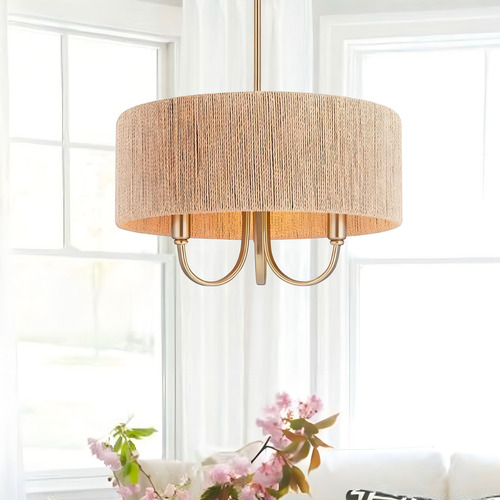 Lampara De Techo Boho Luminaria Living Dormitorio Lcm Estructura Marrón claro