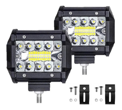 Faro Cuadrado 4 Pulgadas 20 Led Con Base 