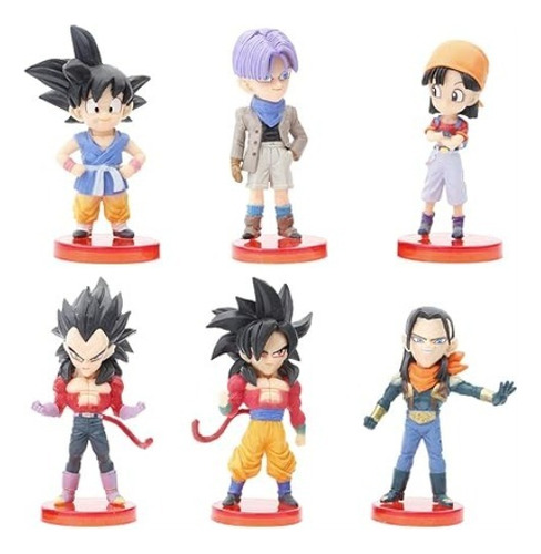 Figuras Set X 6 Dragon Ball Base Roja 8 Cm