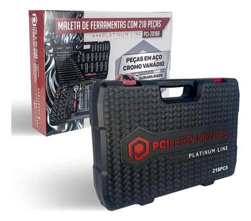 Kit Ferramenta Jogo Soquete Chave Combinada Catraca 218 Pcs