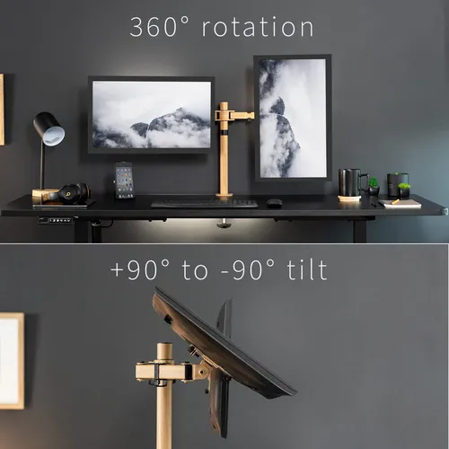 Soporte De Escritorio Para Doble Monitor Vivo Stand-v002-wd