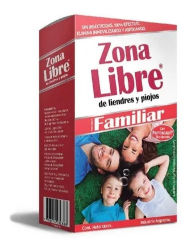 Imagen 1 de 1 de Zona Libre Familiar Liendres Piojos Loción Y Shampoo 1u