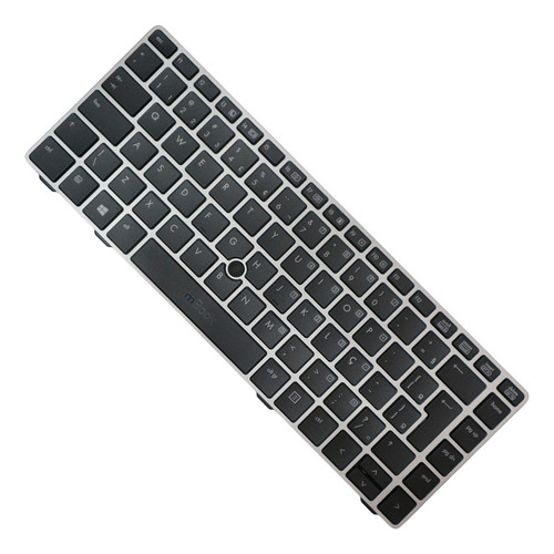 Teclado Para Hp Probook 6460b Br Com Pointing Stick Cor Prateado (moldura) Preto (teclas) Idioma Português Brasil