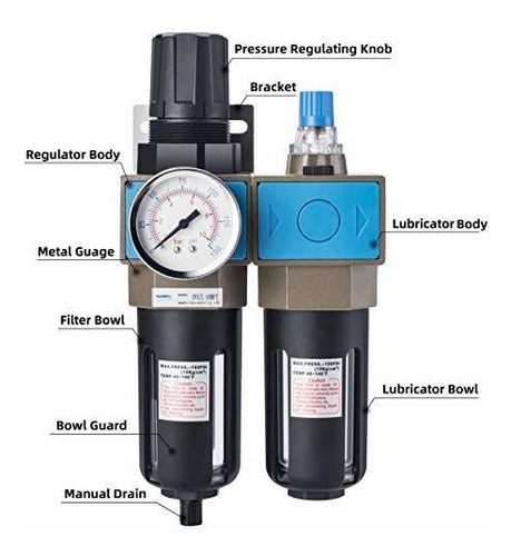 1 2 Npt Filtro Aire Comprimido Regulador Lubricador Frl