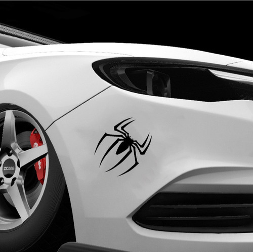 Douad 2 Calcomanías Metálicas 3d De Araña Negra/plateada - Adhesivo Removible, Resistente Al Agua Y Calor. Ideal Para Autos, Motocicletas, Cascos, Audífonos.