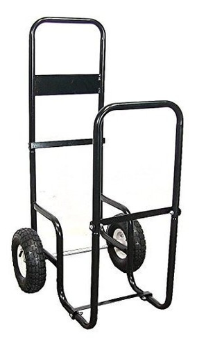 Sunnydaze Firewood Log Cart Carrier - Outdoor Or Indoor Blac