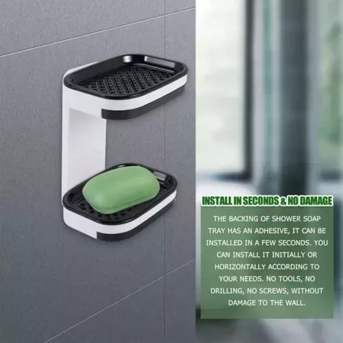 Jabonera Resistente De Doble Capa, Soporte Para Esponja, Par