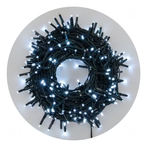 Cordão 300 Leds Com Strobo 30 Metros Prova D'água Natal Luzes Branco-frio 110v/220v