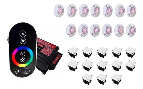 Kit Comando Touch + 13 Led Smd 5w Sodramar + Cx De Passagem