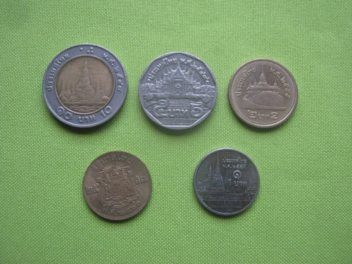 Tailandia  Lote 5 Monedas  Diferentes 