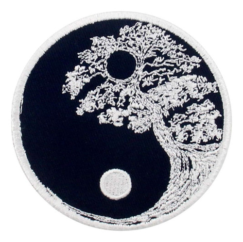 Budista Zen Yin Yang Árbol Parche Bordado Apliques Hie...