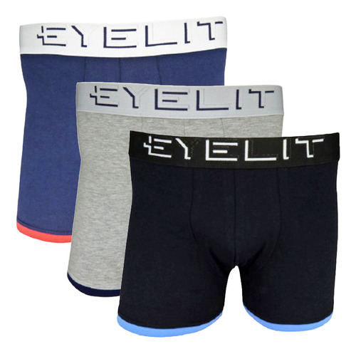 Pack X 3 Boxer Calzoncillo Corto Eyelit De Algodón Y Lycra 