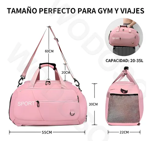 3en1 Mochila De Viaje Mujer Maletas Deportivas Bolsa De Gym Gris