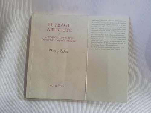 Imagen 4 de 8 de El Fragil Absoluto Slavoj Zizek Editorial Pre - Textos