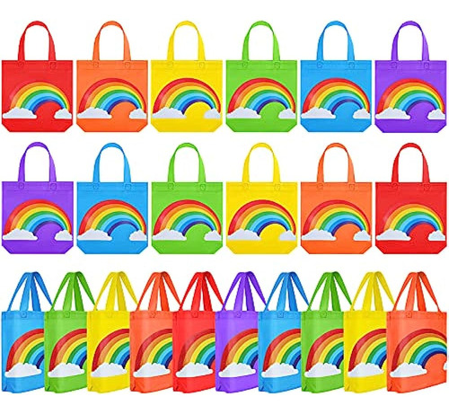 Aodaer 24 Piezas Rainbow Non-woven Bolsas De Fiesta Bolsas D
