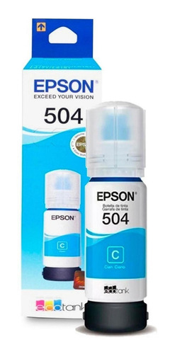 Botella De Tinta Epson 504 Cian