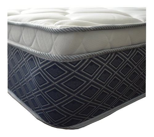 Imagen 2 de 3 de Colchón 2 plazas de resortes Bio Mattress Resortes Superlastick Mystery azul - 135cm x 190cm x 30cm con pillow top