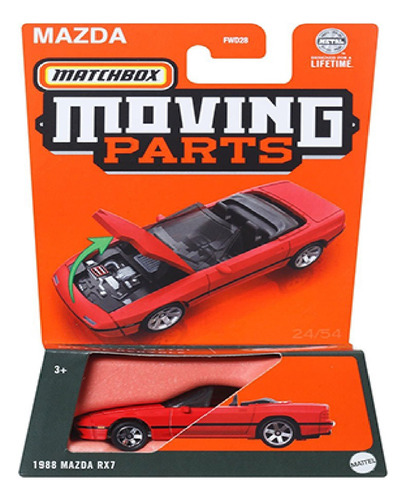 Matchbox Mazda Rx7 1988 Moving Parts Abre O Capô 2024 Jdm