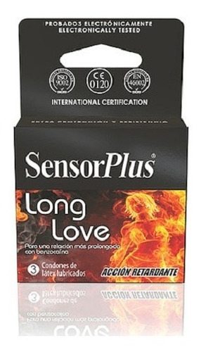 Condón Sensorplus  - Caja De 3 Unidades -  Long Love
