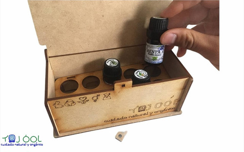 Caja Estuche Natural Para Aceites Esenciales 10 Uds Gotero