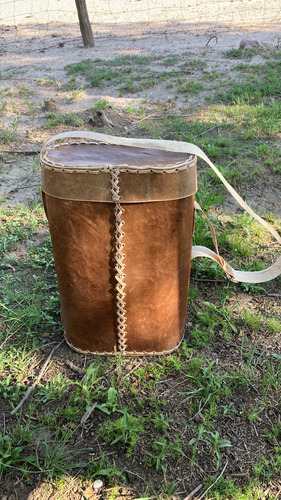 Bolso Matero Termera De Cuero Crudo Cuero