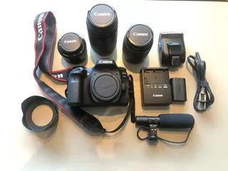 Canon Eos 80d = Kit 3 Lentes+64gb+mic+bag+ 1.699 Clics
