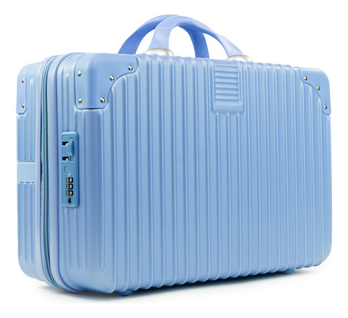 Maleta De Mano Azul Claro Rígida 16 Pulgadas Con Combinación
