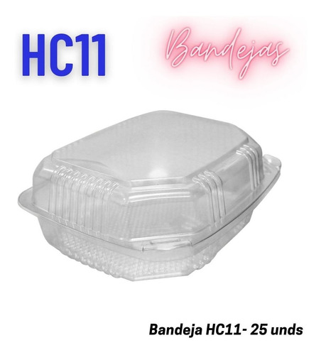 Envase Bandeja Hc11 Contenedor Portacomida Pet 11 - 25 Unds