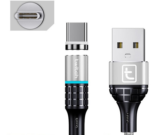 Cable De 2 M, Carga Rápida Magnético Para iPhone Y Android