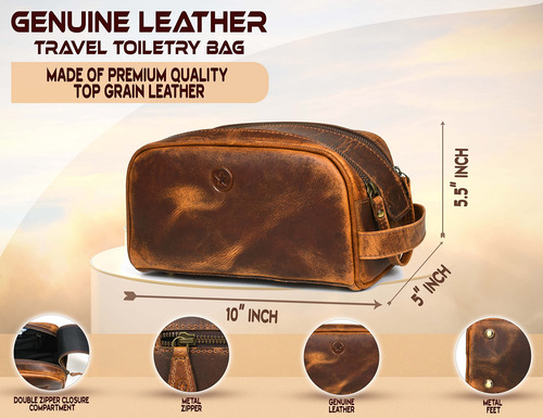 Bolsa De Viaje Para Artículos De Aseo Aaron Leather Goods Pr