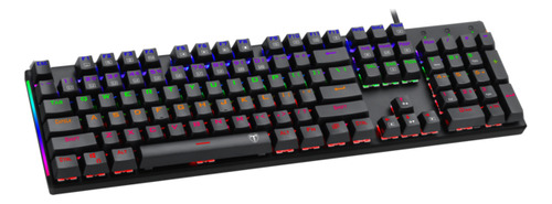 Teclado Mecânico T-dagger Tgk-310-bl Naxos Iluminado Espanho Cor De Teclado Preto Idioma Espanhol Espanha