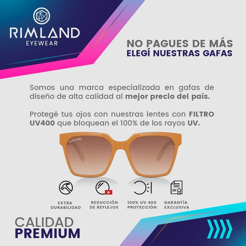 Imagen 5 de 8 de Anteojos De Sol Lentes De Sol Rimland Dolphin Caramelo